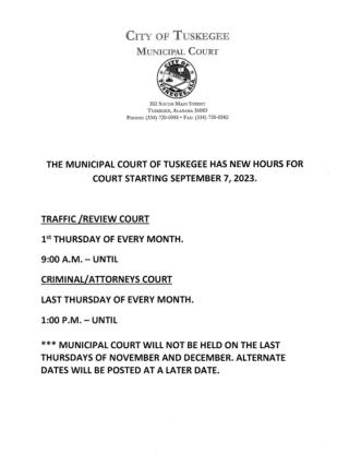 Municipal Court New Hours 